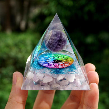 #211 - Handmade Amethyst & Kunzite 'DIVINE LIGHT' ORGONITE Pyramid